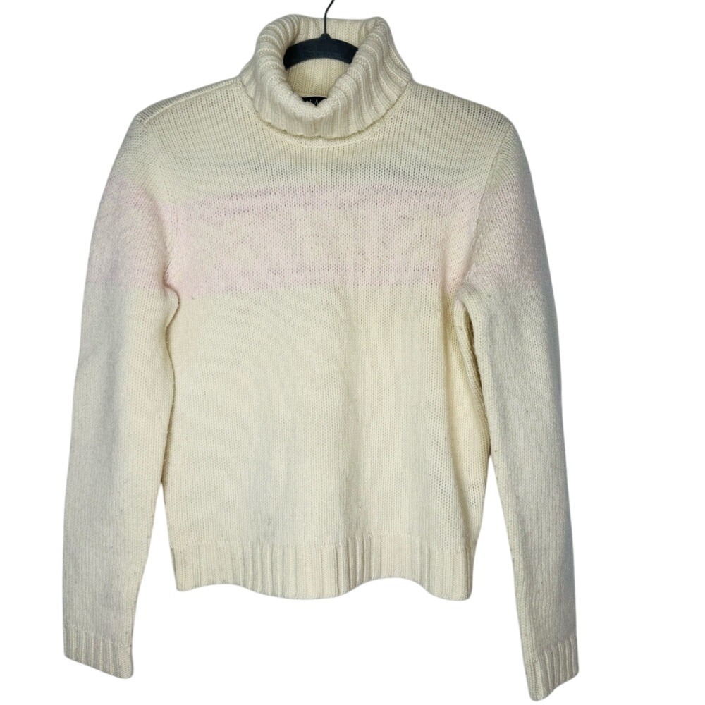 Lauren Ralph Lauren Womens Turtleneck Sweater Cream English Countryside Preppy
